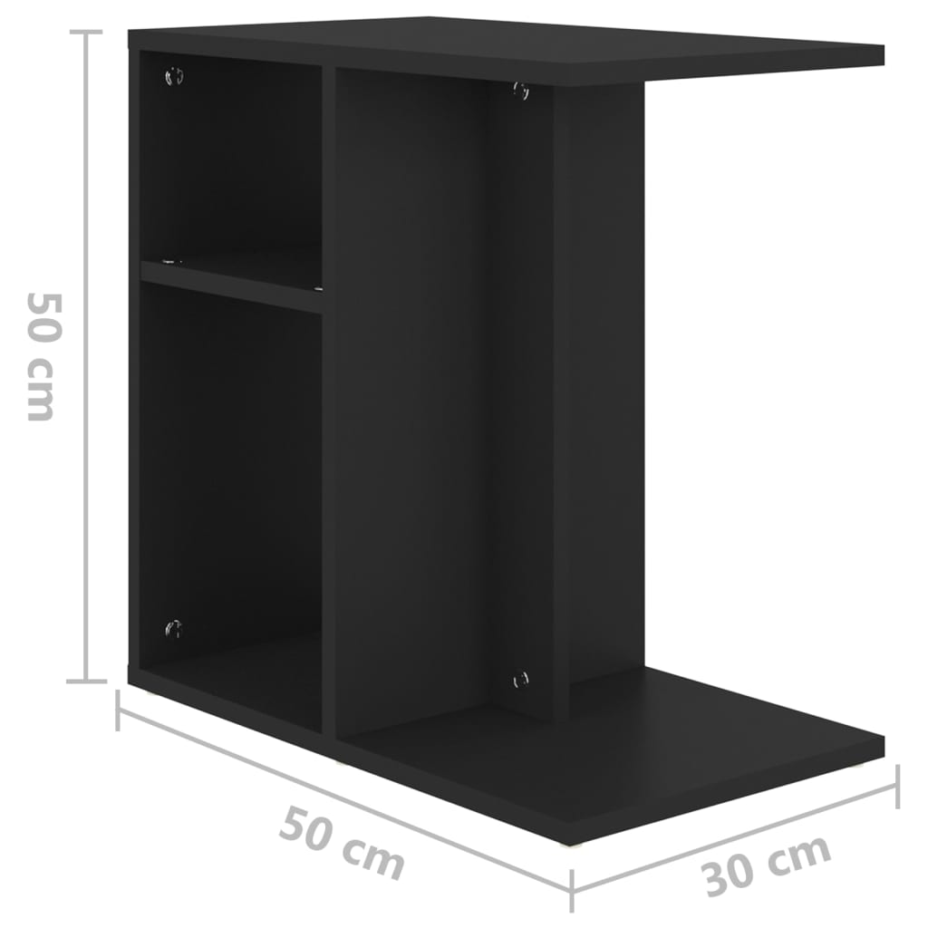 Side Table Black 50x30x50 cm Engineered Wood